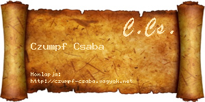 Czumpf Csaba névjegykártya